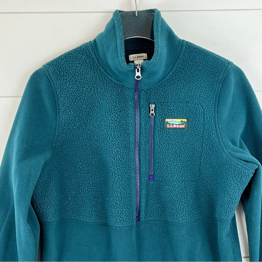 LL BEAN Katahdin Polartec Fleece Teal Pullover Jacket‎ Size S camping hiking